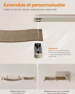 Outlet SONGMICS Hamac pour chat mural Marron Avoine + Marron Café