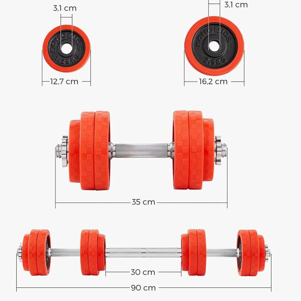 Best Sale SONGMICS Kit haltères 30 kg rouge