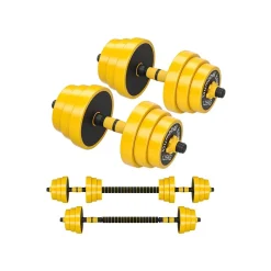 Discount SONGMICS Kit haltères ajustables jaune