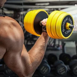 Discount SONGMICS Kit haltères ajustables jaune