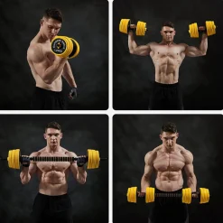 Discount SONGMICS Kit haltères ajustables jaune