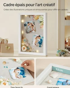 Shop SONGMICS 50L Sacs poubelle à cordon 40 pièces Blanc