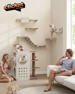 Online SONGMICS Land Enemble de 7 meubles pour chat muraux Marron Avoine + Marron Café