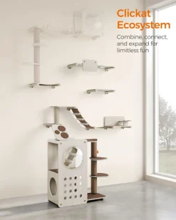 Online SONGMICS Land Enemble de 7 meubles pour chat muraux Marron Avoine + Marron Café