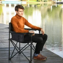 Fashion SONGMICS Lit de camp M noir