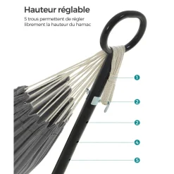 Sale SONGMICS Lit de camp matelas noir