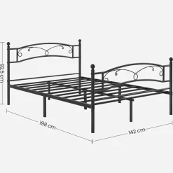 Flash Sale SONGMICS Lit double Noir