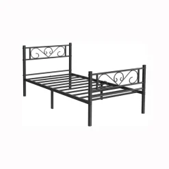 Clearance SONGMICS Lit une place métal Noir