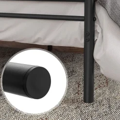 Clearance SONGMICS Lit une place métal Noir