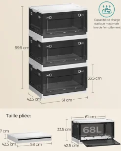 Best Sale SONGMICS Lot de 3 Boîtes de Rangement pour décorations de Noël