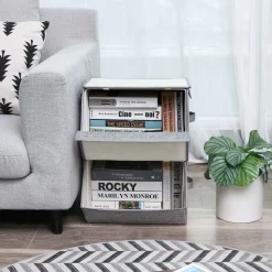 Clearance SONGMICS Lot de 3 boîtes de rangement pliables en tissu encre noire Beige Sable