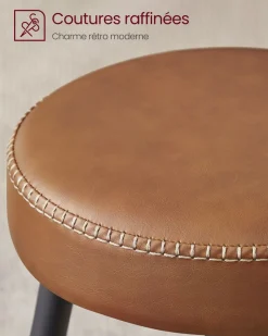 Sale SONGMICS Lot de 2 chaise salle à manger marron caramel et noir d'encre