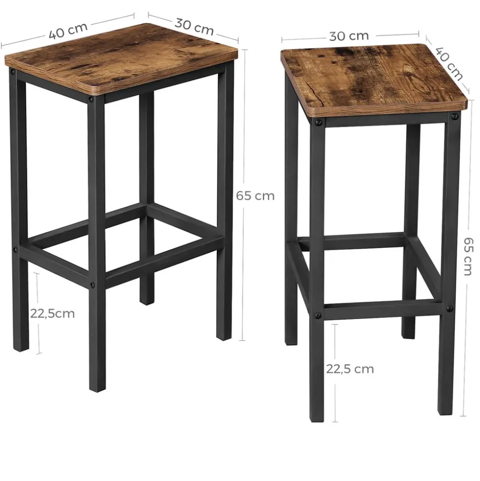 Sale SONGMICS Lot de 2 chaises de bar
