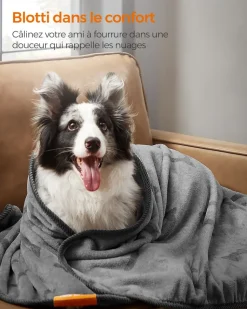 Sale SONGMICS Lot de 3 couvertures pour animaux xl 152 x 127 cm gris ardoise