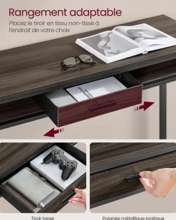 Fashion SONGMICS Lot de 2 tables basses marron rustique et noir d'encre