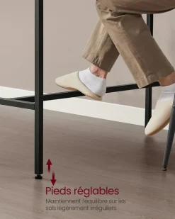 Fashion SONGMICS Lot de 2 tables basses marron rustique et noir d'encre