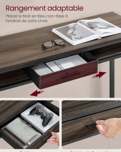 Fashion SONGMICS Lot de 2 tables basses marron rustique et noir d'encre