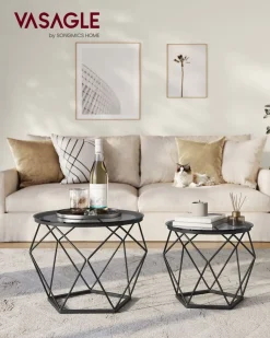 Cheap SONGMICS Lot de 2 tables de chevet lumière 3 couleurs 35 x 40 x 18 cm noir boisé