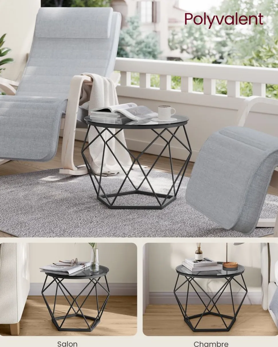 Cheap SONGMICS Lot de 2 tables de chevet lumière 3 couleurs 35 x 40 x 18 cm noir boisé