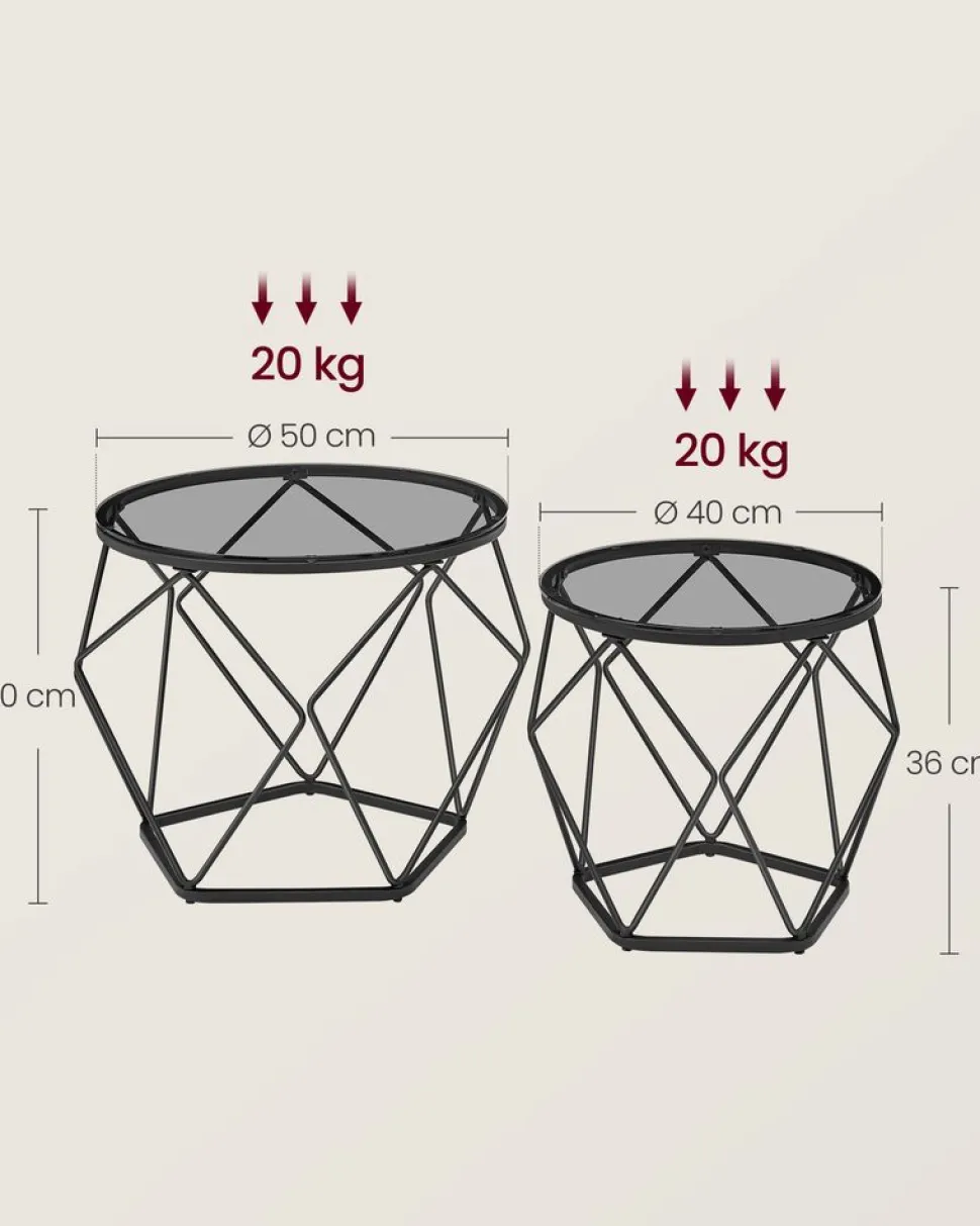 Cheap SONGMICS Lot de 2 tables de chevet lumière 3 couleurs 35 x 40 x 18 cm noir boisé