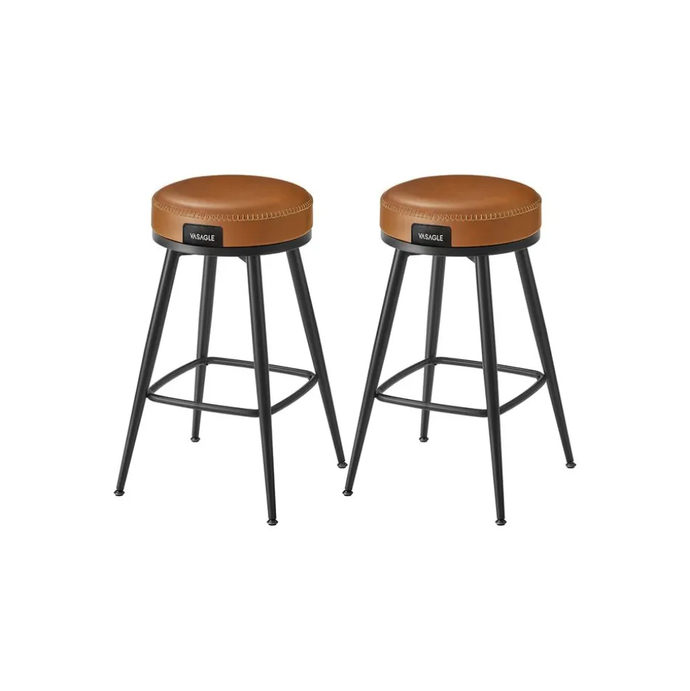 Online SONGMICS Lot de 2 tabourets de bar chromé revêtement en tissu gris