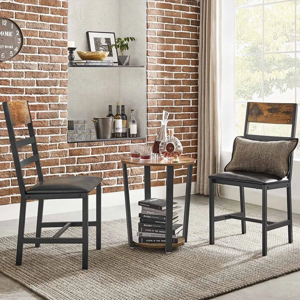 Fashion SONGMICS Lot table et chaises de bar Noir