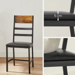 Fashion SONGMICS Lot table et chaises de bar Noir