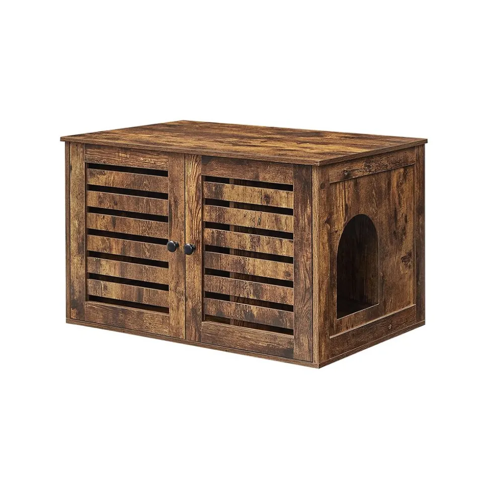 Flash Sale SONGMICS Maison de toilettes pour chat Brun Vintage Noir