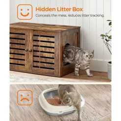 Flash Sale SONGMICS Maison de toilettes pour chat Brun Vintage Noir