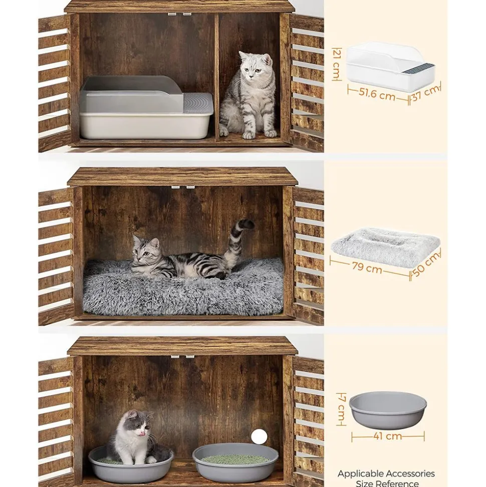 Flash Sale SONGMICS Maison de toilettes pour chat Brun Vintage Noir
