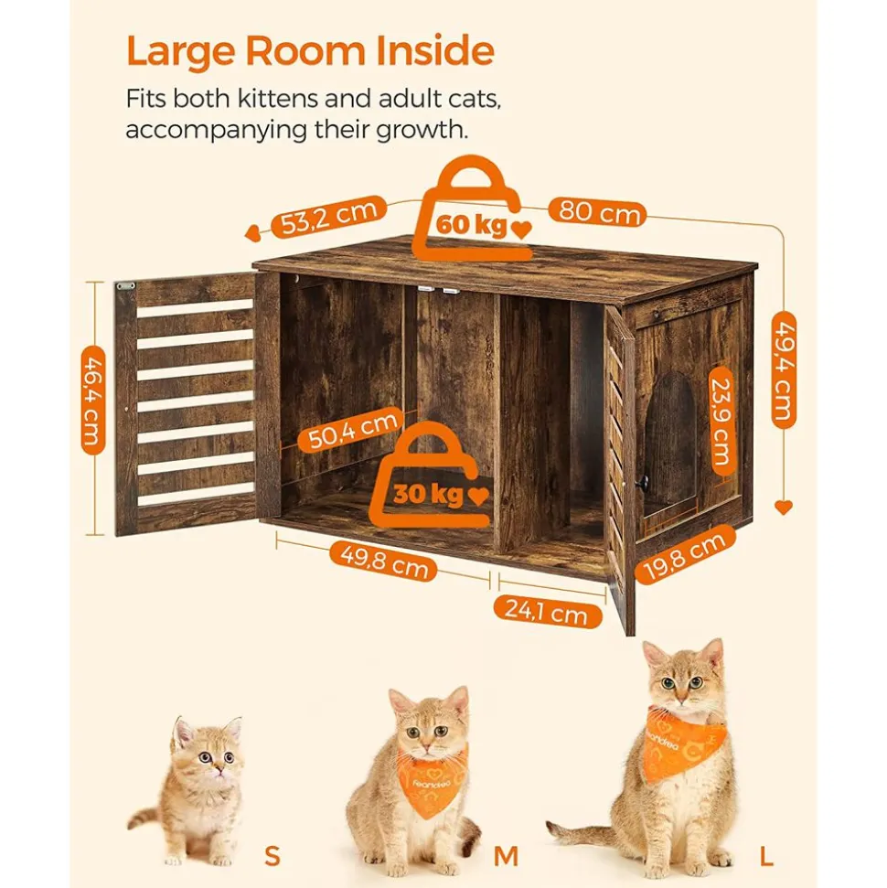 Flash Sale SONGMICS Maison de toilettes pour chat Brun Vintage Noir