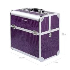 Hot SONGMICS Mallette make-up croco violet