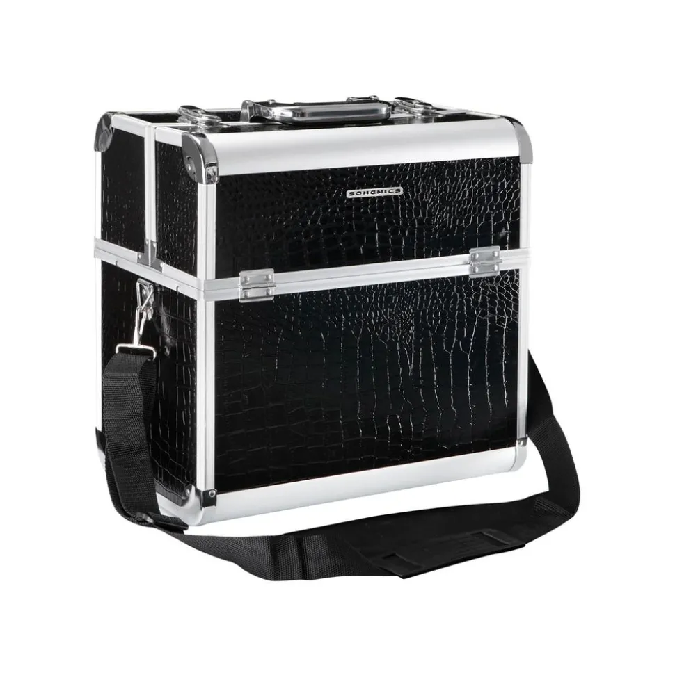 Hot SONGMICS Mallette make-up croco violet