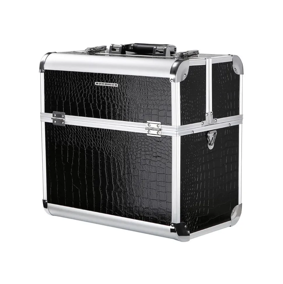 Hot SONGMICS Mallette make-up croco violet