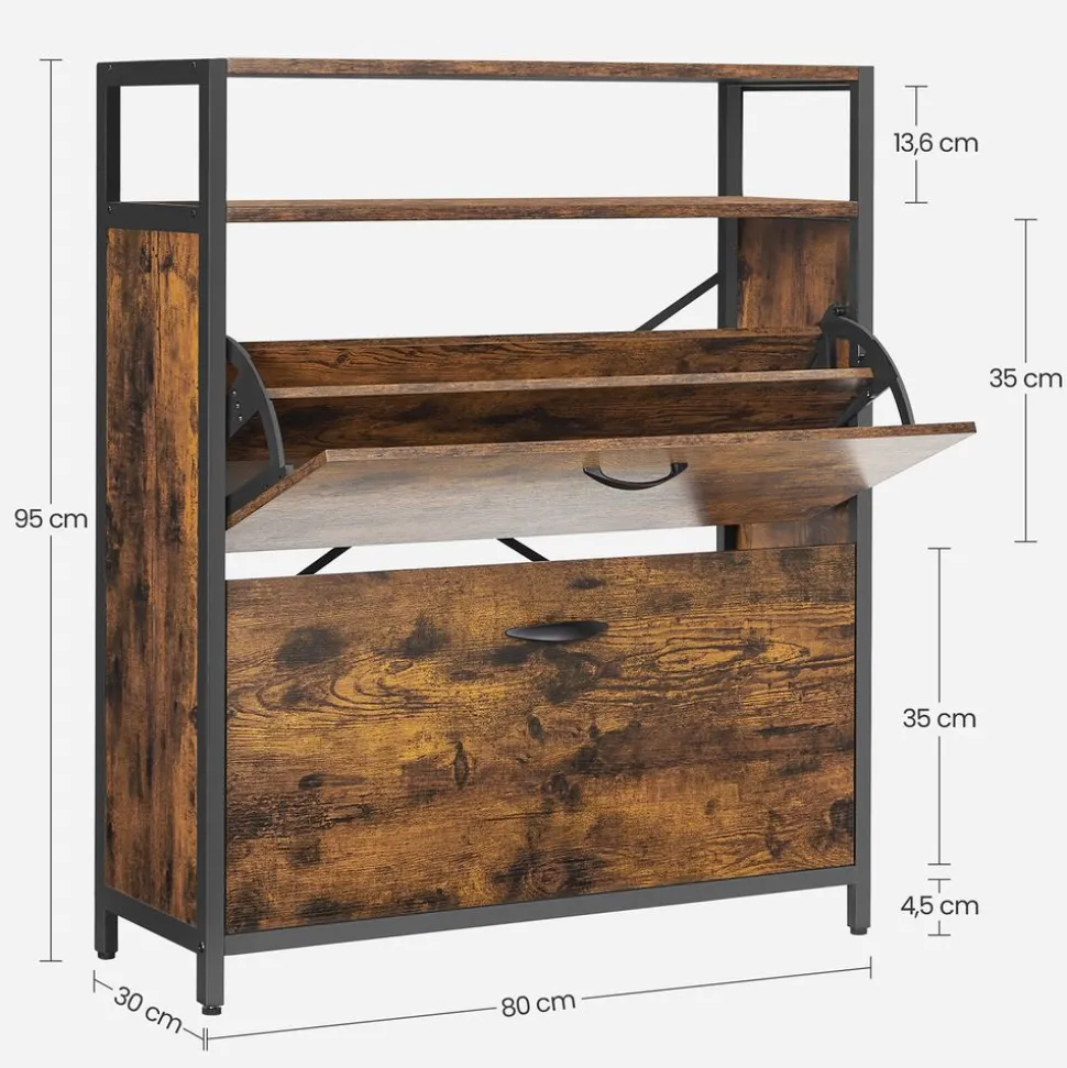 Cheap SONGMICS Meuble à chaussures 2 abattants