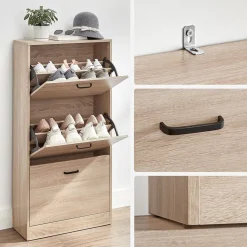 Cheap SONGMICS Meuble à chaussures 3 cases