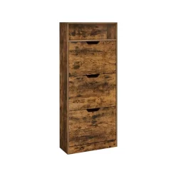Best Sale SONGMICS Meuble à chaussures 3 portes battantes marron rustique