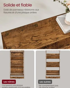 Best Sale SONGMICS Meuble à chaussures 3 portes battantes marron rustique