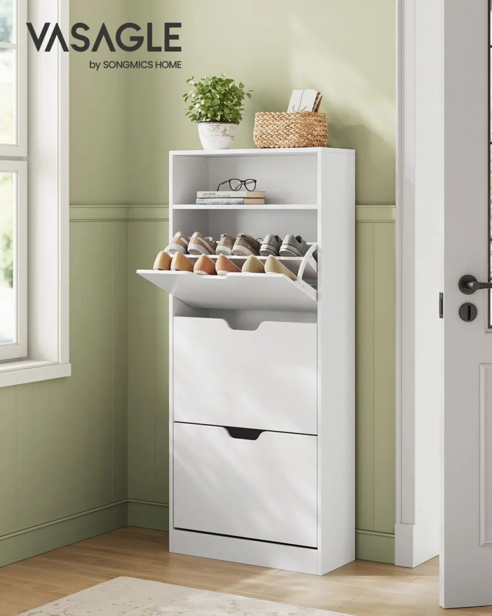 Best Sale SONGMICS Meuble à chaussures 3 portes battantes marron rustique