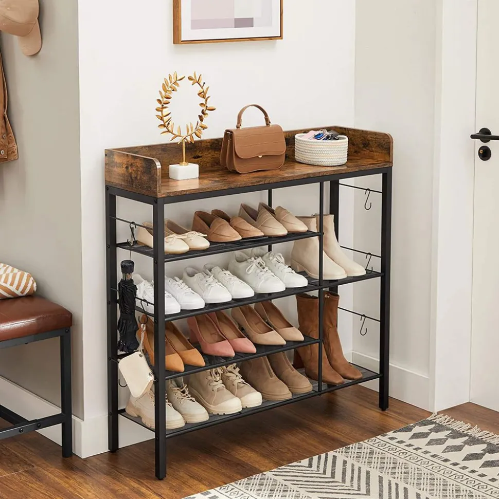 Discount SONGMICS Meuble à chaussures industriel Blanc