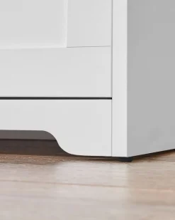 Clearance SONGMICS Meuble à chaussures rangement 3 niveaux avec portes aspect rotin étagère réglable en hauteur pieds en acier beige chêne