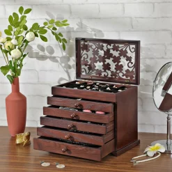 Outlet SONGMICS Meuble 2 portes rustique Marron Rustique