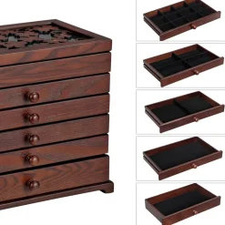 Outlet SONGMICS Meuble 2 portes rustique Marron Rustique