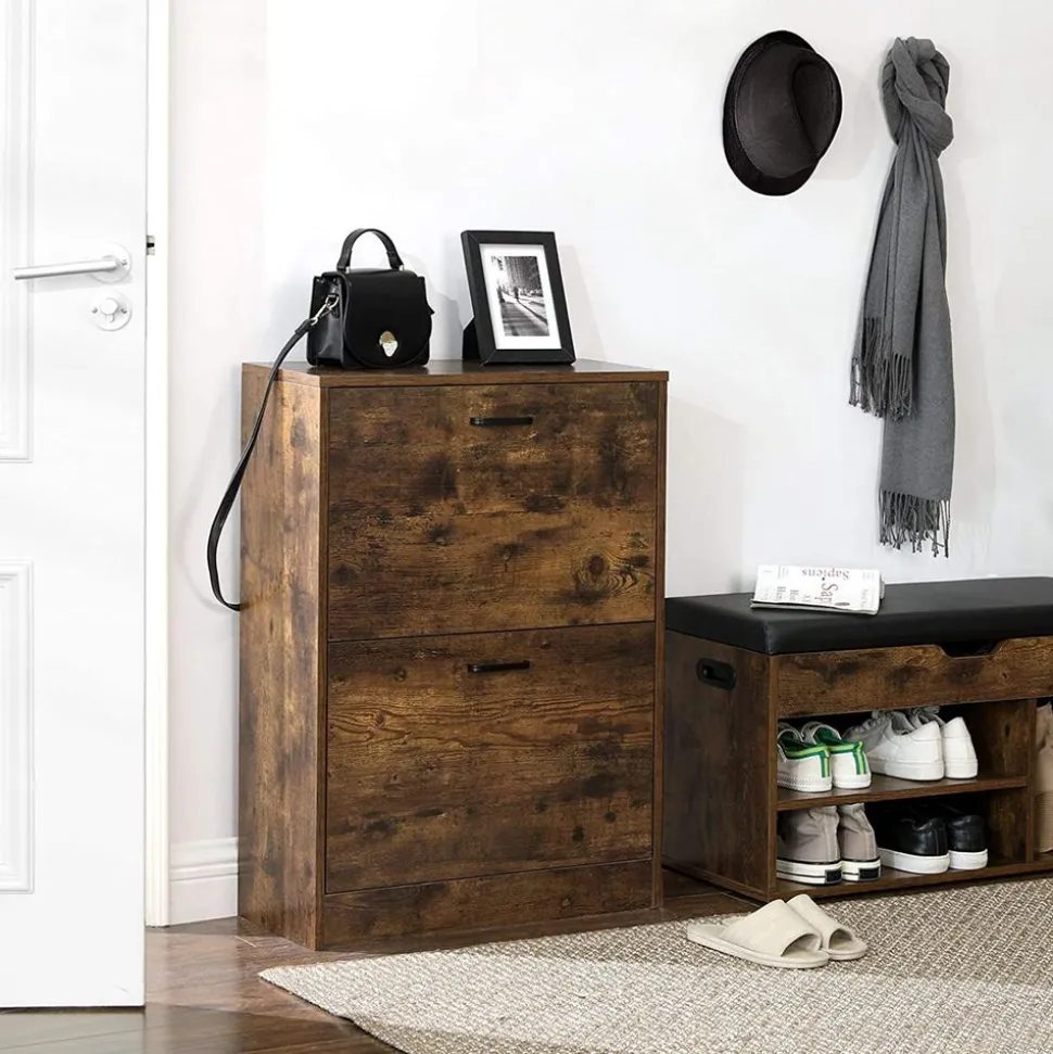 Outlet SONGMICS Meuble a chaussures rustique