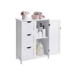 New SONGMICS Meuble avec 3 tiroirs Blanc