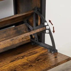 Cheap SONGMICS Meuble chaussures 4 cases Brun Vintage Noir