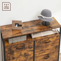 Cheap SONGMICS Meuble chaussures 4 cases Brun Vintage Noir