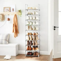 Outlet SONGMICS Meuble chaussures 10 niveaux Gris