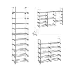 Outlet SONGMICS Meuble chaussures 10 niveaux Gris