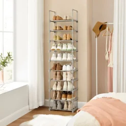 Outlet SONGMICS Meuble chaussures 10 niveaux Gris